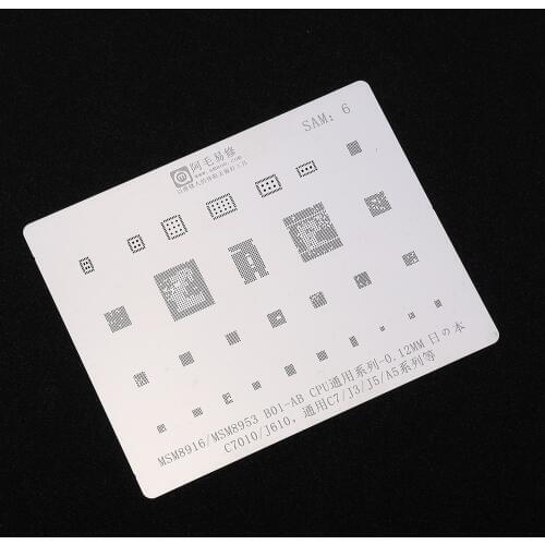 BGA Reballing Stencil for Samsung C7010/J610/MSM8916/MSM8953/C7/J3/J5/A5 B01-AB BGA Stencils Heating Template Rework Tools