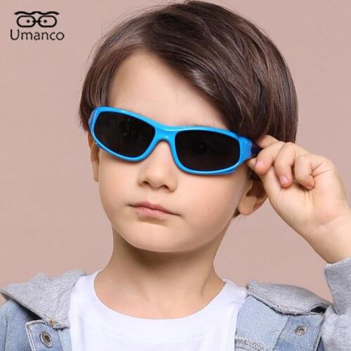 Umanco 2021 Sports Polarized Sunglasses for Children Kids Silicone Frame TAC Lens Boys Girls Gift Eyeglasses Sunshades UV400