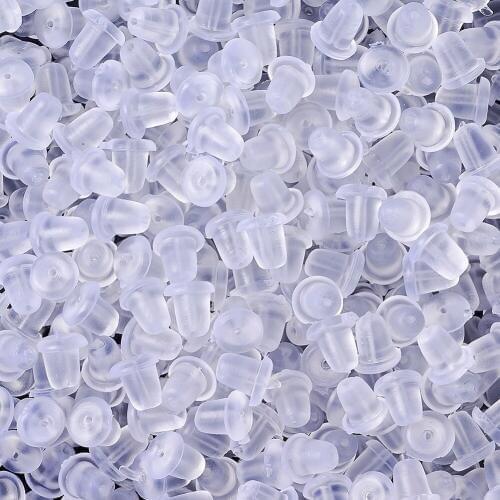 5x5x4mm 500pcs Clear Plastic Earring Back Hooks Stoppers Ear Post Nuts Findings Accessories For Jewelry Making Stud Earrings DIY