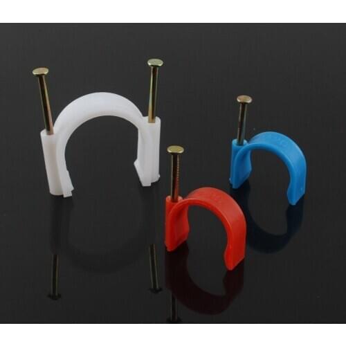 10pcs PVC 16 20 25mm Natural Gas Pipe Nail Clamp Bellows Pipe Clip Water Pipe Clamp Garden Irrigation hard tube bracket Support