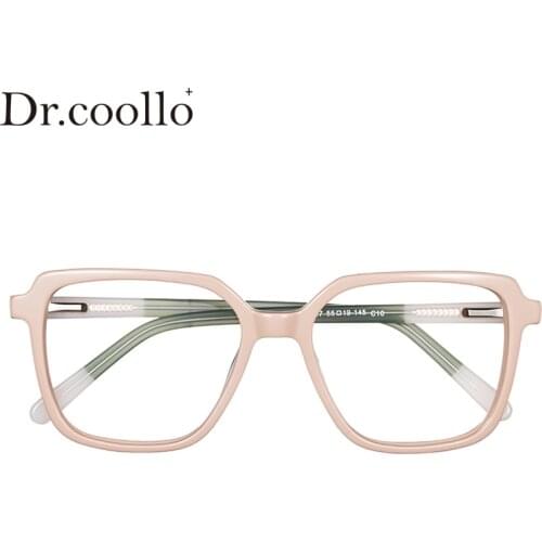 Drcoollo Women Acetate Square Myopia / Reading Prescription Eyegalsses, photochromic Eyewear, Progressive Glasses Dropshipping