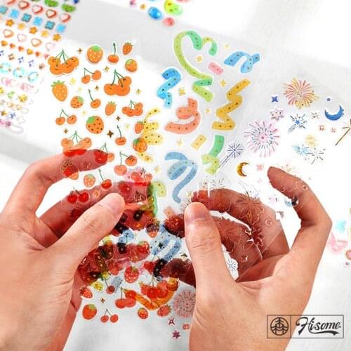 1 PC Bronzing Epoxy Sticker Sunny Day Series Laser Ribbon Decoration Scrapbooking Stationery School Supplies