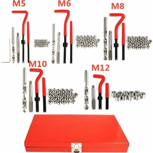 131pcs Thread Repair Tool Thread Sleeve Tap Combination Hardware Repair Tools High Speed Steel Metalworking Box LF-200102
