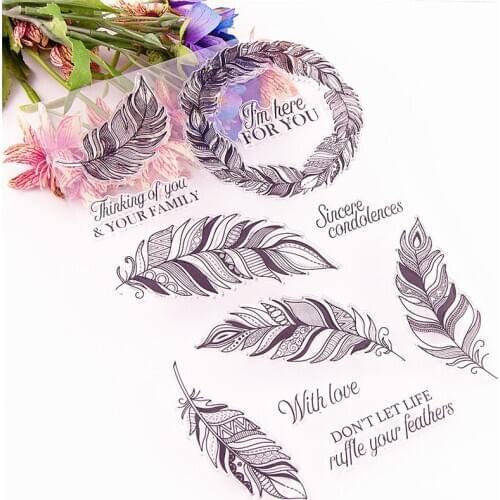 15*21CM Hot sale feather Clear Stamps / Silicone Seals Roller Stamp for DIY scrapbooking photo album/Card Making