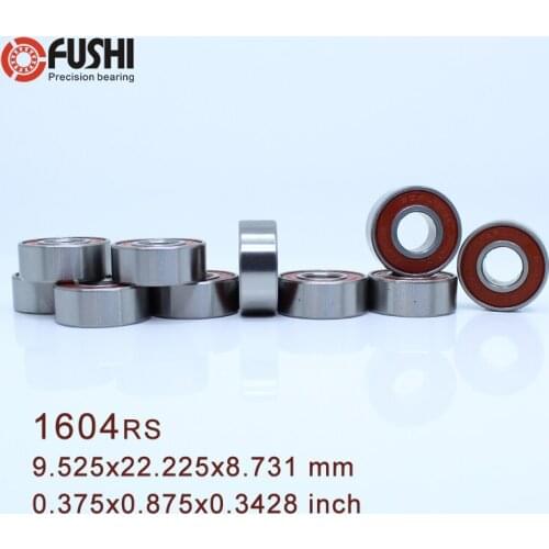 1604 2RS Bearing ABEC-1 (10PCS) inch Miniature Ball Bearings 9.525mm x 22.225mm x 8.731mm 1604RS