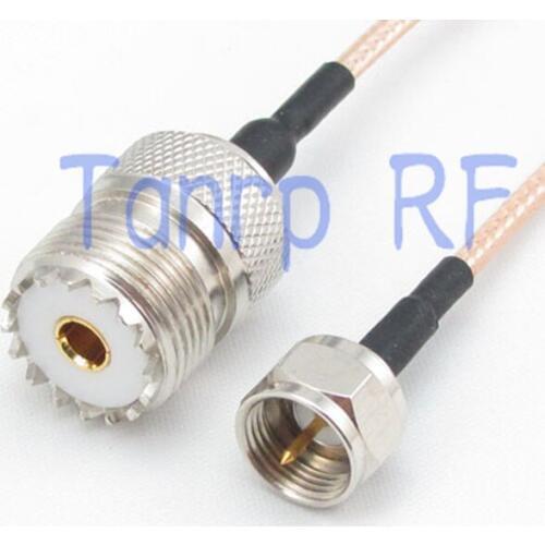 20inch UHF female jack to F male RF adapter connector 50CM Pigtail coaxial jumper cable RG316 extension cord