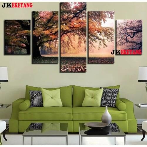 5pcs 5D Diy Diamond embroidery"Beautiful tree"Cross Stitch full square diamond painting,puzzle,decorations for home Y4074