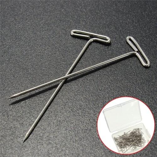 50 Pieces Plussign T Pins Wig Making Tools Wig Pins Stainless Steel T-Pins 38Mm/1.5Inch Block Hair Tool