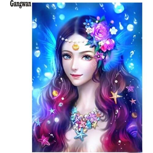 Diamond Painting Fairy DIY Diamond Mosaic cartoon girl Diamond Embroidery Cross Stitch Resin Drill Crystal Decoration Home craft