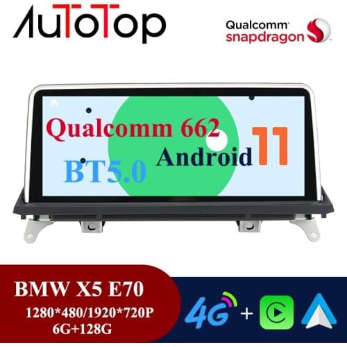 AUTOTOP Snapdrago 662 1280*480/1920*720p Android 11 Car Radio Navigation Multimedia Player For BMW X5 E70 X6 E71 2007-2013 Audio