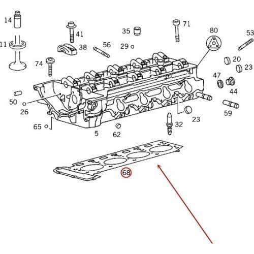 Car Cylinder pad Suitable for W202 W203 W210 M111 C180 C200 C220mer ced es-be nzE200 Cylinder mattress Seal Cylinder head gasket