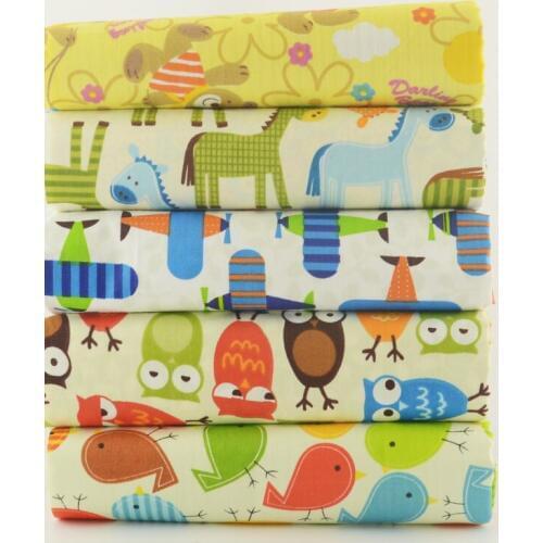 Booksew 100% cotton fabric 5 pieces/lot 40cmX50cm cartoon series fat quater bundle quliting patchwork sewing clothes