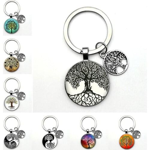 2021 Fashion Tree Of Life Key Chain Retro Handmade Art Key Chain Party Gift Tree Of Life Jewelry
