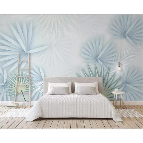 Decorative wallpaper plant leaves background wall painting