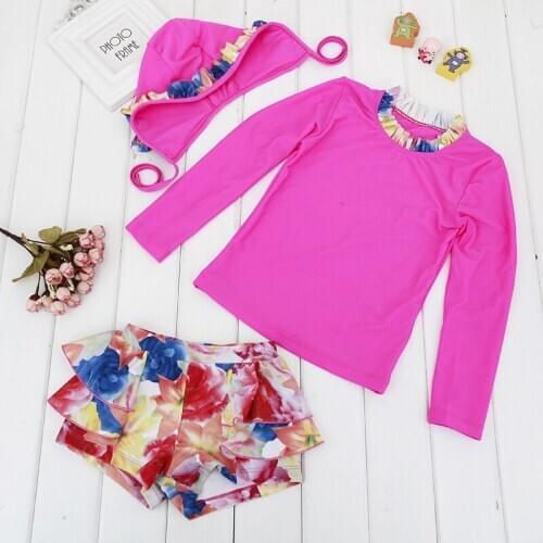 Children swimsuits New 2019 Girls Swimsuit Three-Pieces Swimming Suits High quality Children Swimwear Kids Surfing suits-sw144