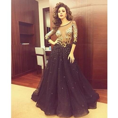 Neck A-Line Stones Beaded Tulle Party Dresses Fashion Long Prom Gown Scoop for Weddings Custom Made Robe de soiree