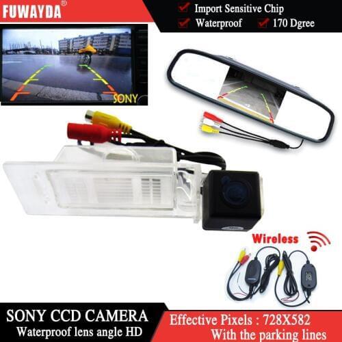 FUWAYDA Wireless Color For SONY CCD Car Chip Rear View Camera for Kia Optima 2010 2011/KIA K5+4.3 Inch rearview Mirror Monitor