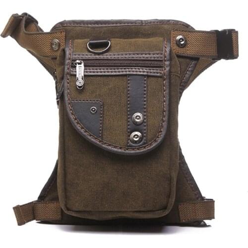 Men Canvas/Nylon Waist Drop Leg Bag Hip Ride Fanny Pack Belt Hip Bum Messenger Shoulder Travel Trend Motorcycle Military Male