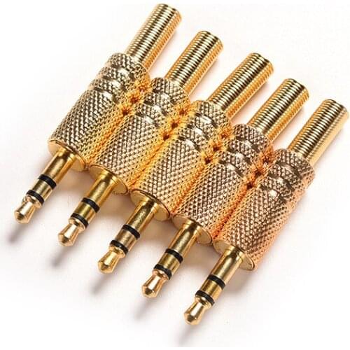 Mini 1/8Inch Jack Plug 3.5mm Stereo Audio Jack Plug Headphone Male Plug Coax Cable Audio Adapter Connecter Soldering