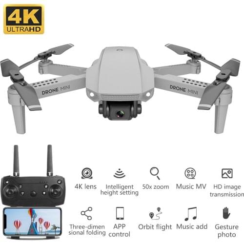 E88 Mini Drone with 4K HD Camera Orbit Flight WIFI FPV Foldable UAV RC Helicopter Quadrocopter Gesture Photo Quadrotor Boy Toy