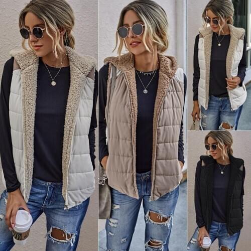 Fashion Women Jacket Sleeveless Vest Spring Thermal Soft Vests Casual Coats Male Cotton Vest winter Thicken Waistcoat