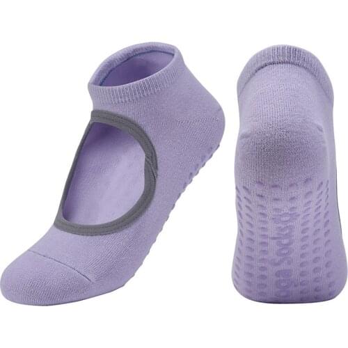 New Fashion Cute Women Anti-Slip Ankle Socks Breathable Backless Silicone Dots Pilates Barre Indoor Sports Dance Lingerie