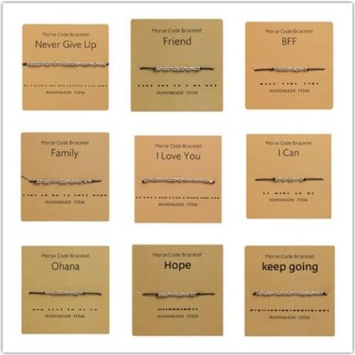 Morse Code Matching Bracelet Fashion Couple Models and Men and Women Boho Handmade Custom Rope Chain Bracelet