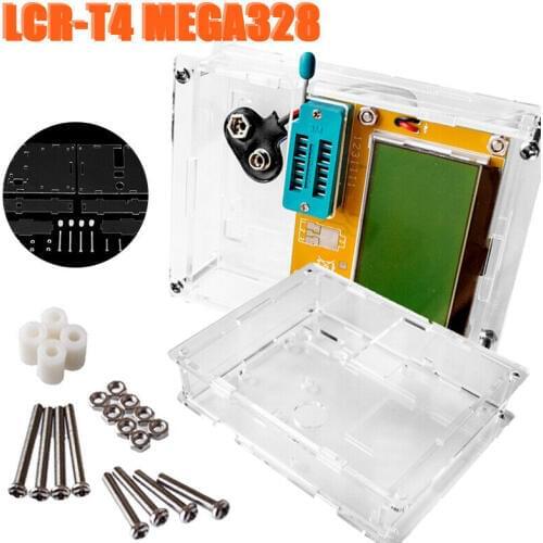 Transparent Transistor Tester Triode Capacity ESR Meter MOS NPN LCR-T4 Mega328