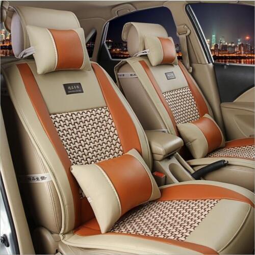 Luxury Car Seat Cushion Hand-woven Ice Silk with Wood Beads Car Seat Cover Summer Seat Universal Car Seat Cushion