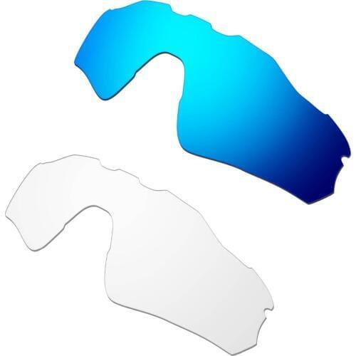 2 Pairs For Radar EV Path Polarized Replacement Lenses Blue & Transparent 100% UVA & UVB Protection