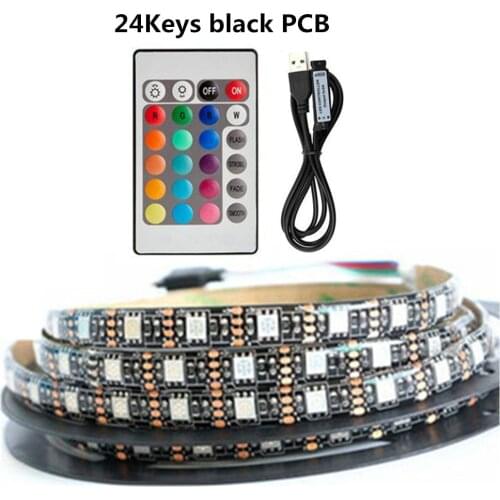 RGB luces LED strip 5V USB led lights 5050SMD led light strips for DIY TV backlight Lamp 24Keys Bluetooth control 60LEDs/M Lamps