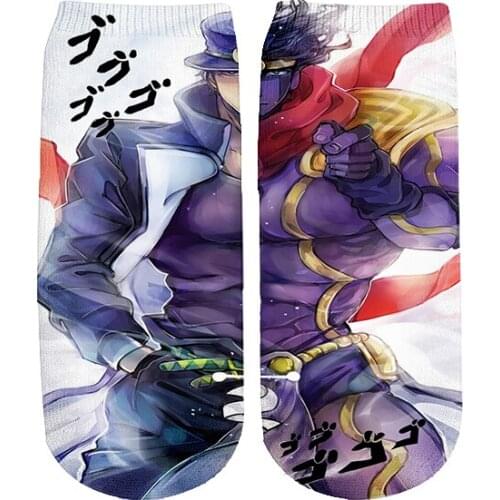 Tessffel Anime Japanese Cartoon JOJOs Bizarre Adventure DropShipping 3DPrint Cotton Funny Short Socks Harajuku Ankle Socks A4