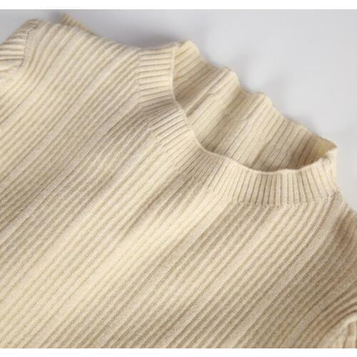 2019 Spring Autumn Slim Cashmere Sweaters Women Long Sleeve Pullover Knitted Striped Sweater Pull Femme Women Shirts Tops L876