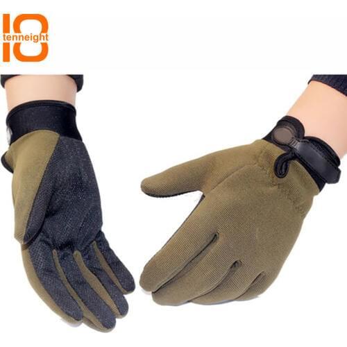 TENNEIGHT Outdoor Camping Military Tactical Gloves Breathable Thin Sports Training Gloves Hiking Riding Full Finger Gloves