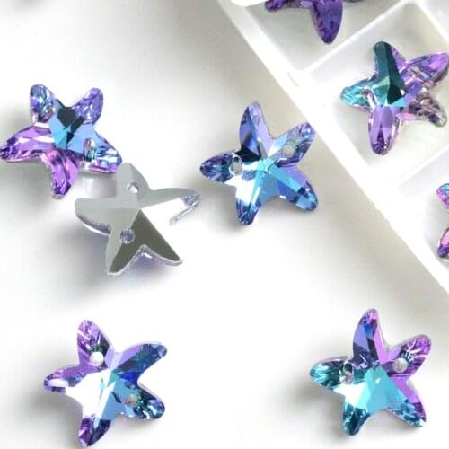 High quality crystal seam diamond sea star glass stone point bottom rhinestone DIY clothing accessories accessories Crystal gem