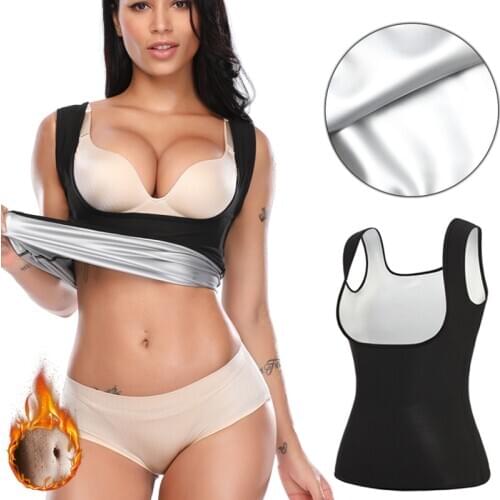 Women Sauna Tank Top Workout Waist Trainer Weight Loss Polyurethane Shapewear Slimming Sheath Body Shaper Sweat Vest Corset