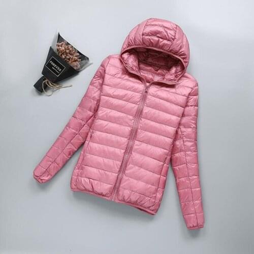 Winter Lightweight Down Jacket Women Warm Long Sleeve Ultra Light Duck Down Hooded Parkas Female Casual Slim Portable Coat
