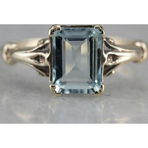 WYJZY Classic small sea blue stone ladies ring exquisite jewelry for women exquisite wedding engagement ring