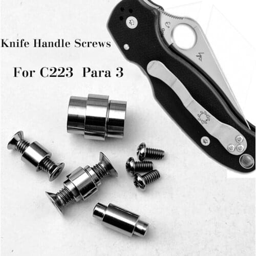 1 Full Set Titanium Alloy Knife Handle Screws for C223 Spyderco Para3 Custom Made Spider Grip Nails Blade Screw DIY Make Repair
