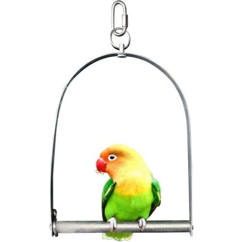 1 Piece Creative Bird Toy Stainless Steel Parrot Cage Hanging Chain Parakeet Perches Stand Toys Pet Bird Swing Toys Accessories