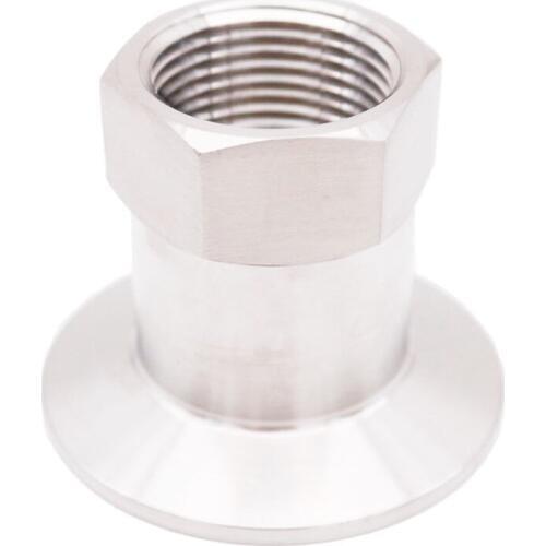2" TC x 1" FPT 64mm OD 304 Stainless Steel Sanitary Brewer Hardware, Homebrew Clover Fitting