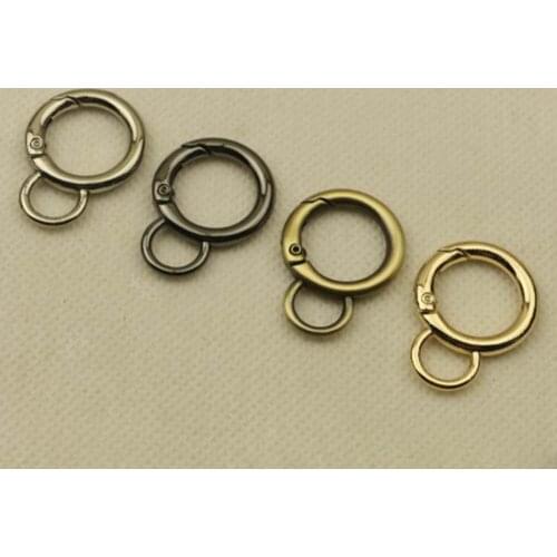 20pcs 1.6cm 1.9cm 2.5cm inner width Spring Open Link Metal Ring for Bag Handbag Coin Purse Sewing DIY
