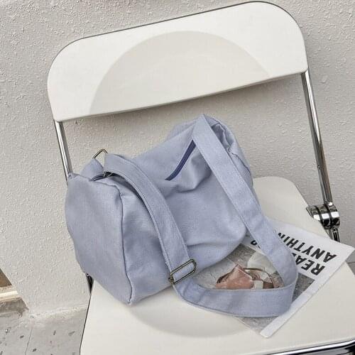 2021 Korean chic lazy leisure simple solid color shoulder messenger bag denim bag female ins cool trend