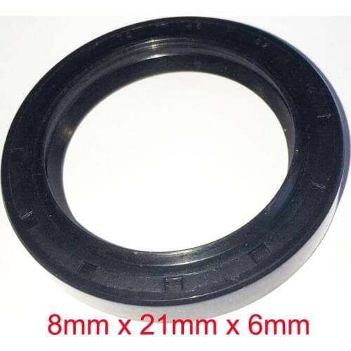 8mm x 21mm x 6mm NBR nitrile oil rubber seal black