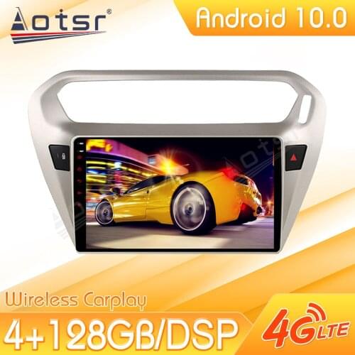 Android 10 Car Multimedia Stereo Player For Citroen Peugeot 301 PG Elysee 2014-2017 Tape Radio Recorder Auto GPS Navi Head Unit