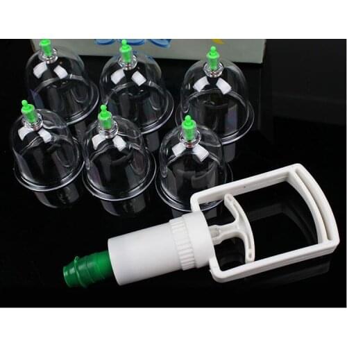 FREE SHIPPING 6 pcs/sets vacuum cupping device vacuum pull cylinders cupping kit body suction health massage therapy bundera