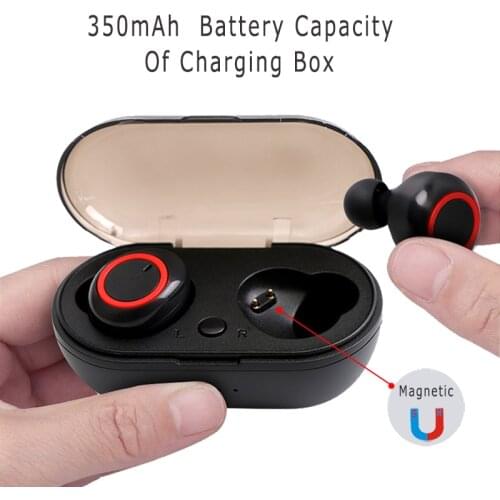 Y50 TWS Bluetooth 5.0 Wireless Sports Headphones With Charging Compartment Stable Transmission Magnetic Charging Headset