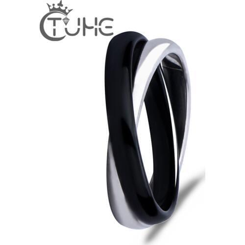 Big Cross Shape Ceramic Ring Fashion Female Jewelry Infinity Sign Women Double Rings for Party Wedding Healthy Material