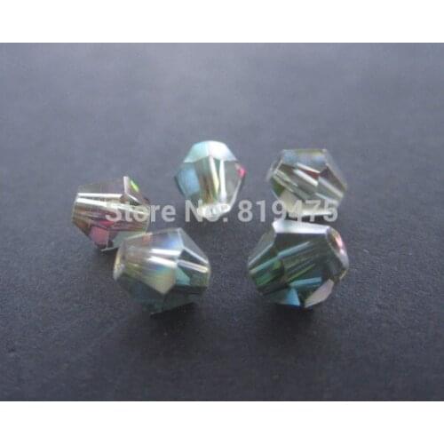 92pcs 6mm Bicone Crystal Beads charm Glass Beads Pink Green Color Loose Spacer Bead for DIY Jewelry Making