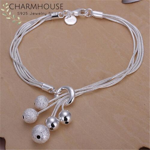 Charmhouse Silver Bracelets For Women 5 Chain Beads Bracelet & Bangles Pulseira Femme Wristband Fashion Jewelry Wholesale